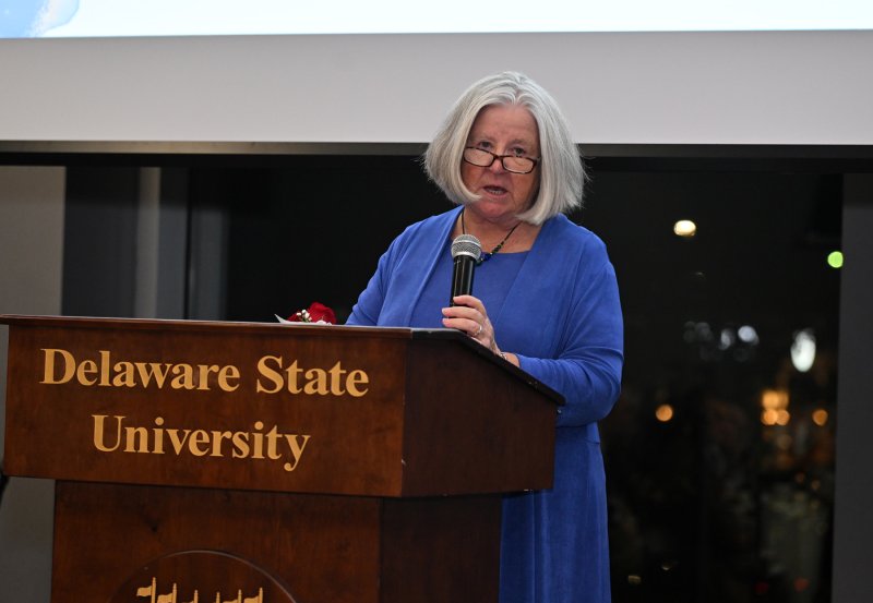 FSCAA Board President Anne Farley introduces the board members and award winners.
