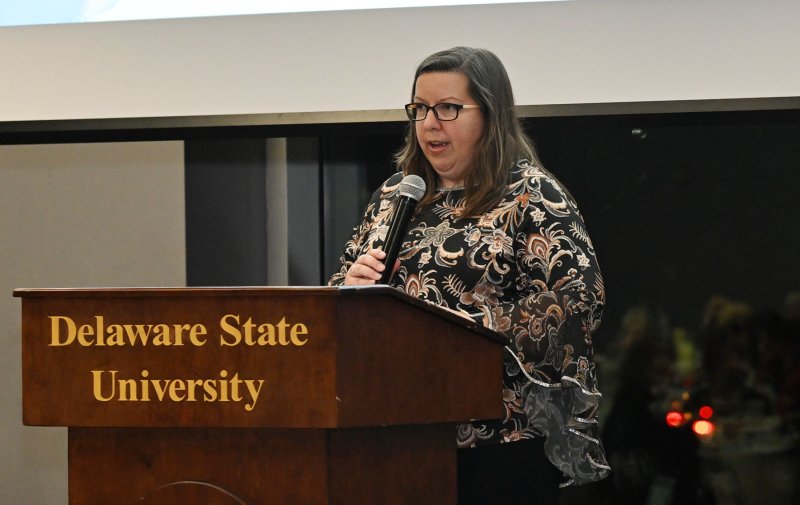 Jaime Sayler offers congratulations from U.S. Rep. Sarah McBride.