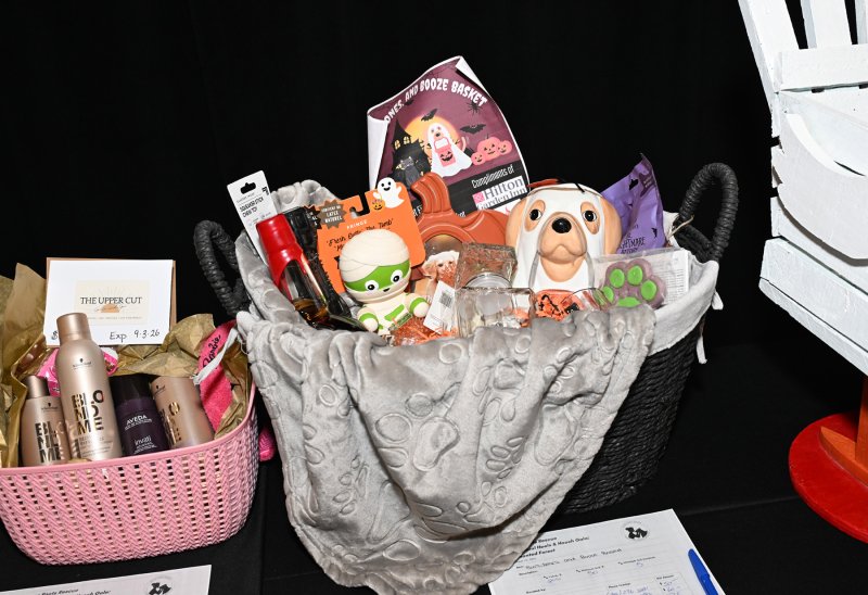 A basket of doggie items was in the silent auction.