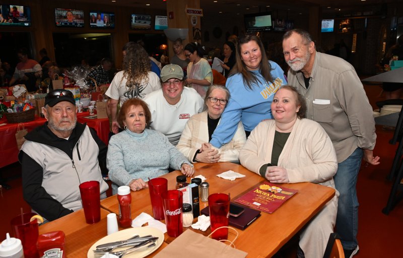 Family members at the event are (l-r) Uncle Lee and Aunt Zsa Zsa Richardson, Niece Kelly Nantz, mom MaryLou Elrod, friend Tiffany Barlow, Katie Arietta and dad Michael Elrod.