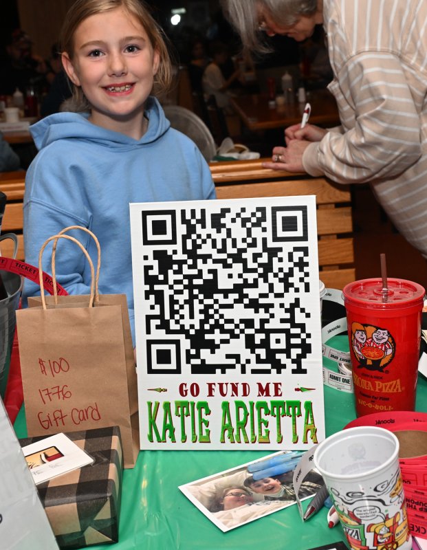 A QR code has been set up to take people who would like to donate to her GoFundMe account.