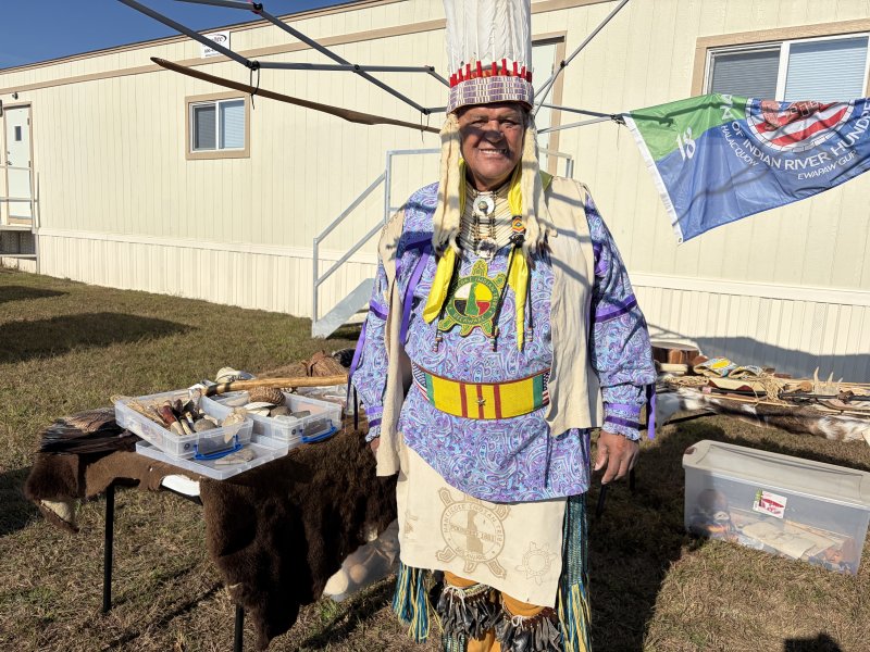 Herman Jackson offers tribal memorabilia at the Nanticoke Indian Museum’s Native American Day. RYAN MAVITY PHOTOS