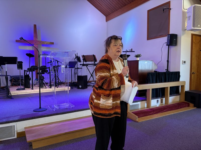 C. Gail Krebs, district governor of Delaware Lions Club, gives the guest speech.