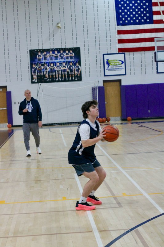 Junior Derek Sachs loads up from a league-deep three.