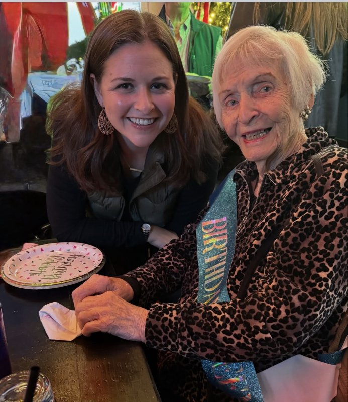 Kelly Lyons, left, and her grandmother, Bonnie McCarthy, enjoy the evening.