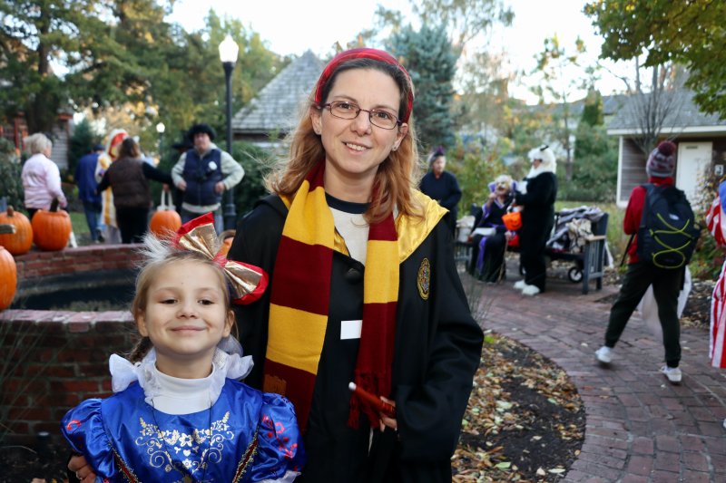 Riley Buttaro, left, and Crystal Buttaro of Virginia stop for a photo in Zwaanendael Park.