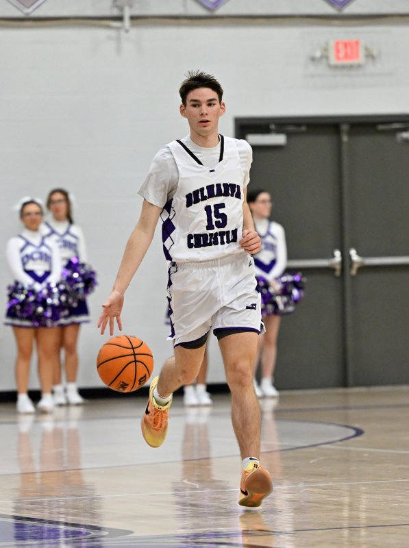 Royals senior Gideon Woods sets up an offensive play.