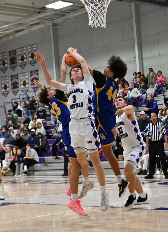 Royals junior forward Noah Barbrow is fouled in the paint.