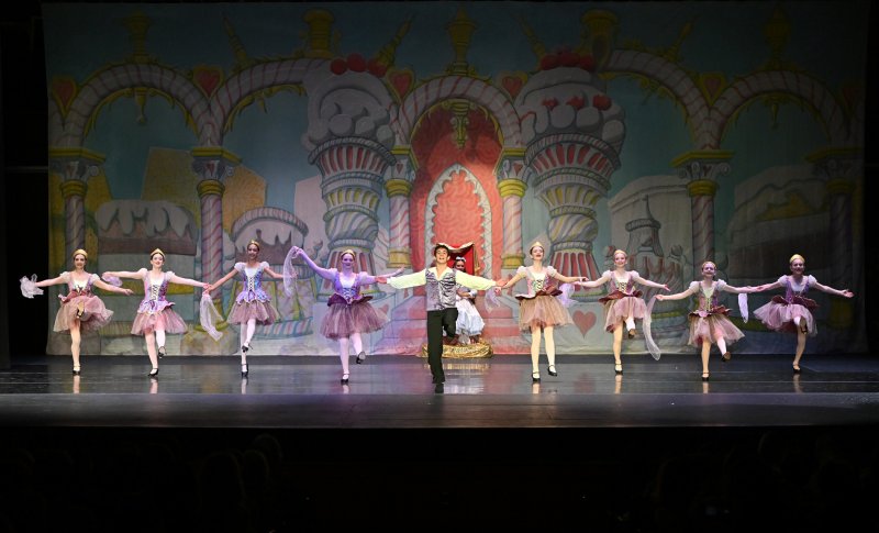 The Russian Trepak dancers perform in the Land of the Sweets. Shown are (l-r) Catarina Maggitti, Claire Ruggiero, Florence Monroe-Brown, Quinn Walls, Lincoln Fyock, Kellen Oswald, Ella Martin, Noelle Kuns and Anna Louden.