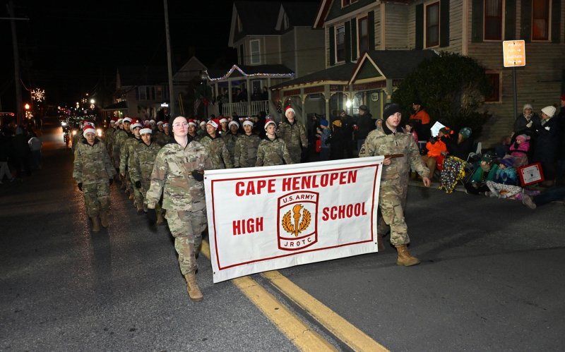 The Cape JROTC leads the parade.