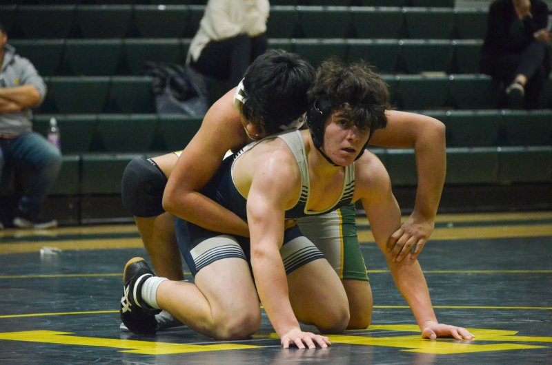 Sussex Academy freshman Charlie Bowman won two matches during the JV tangos.