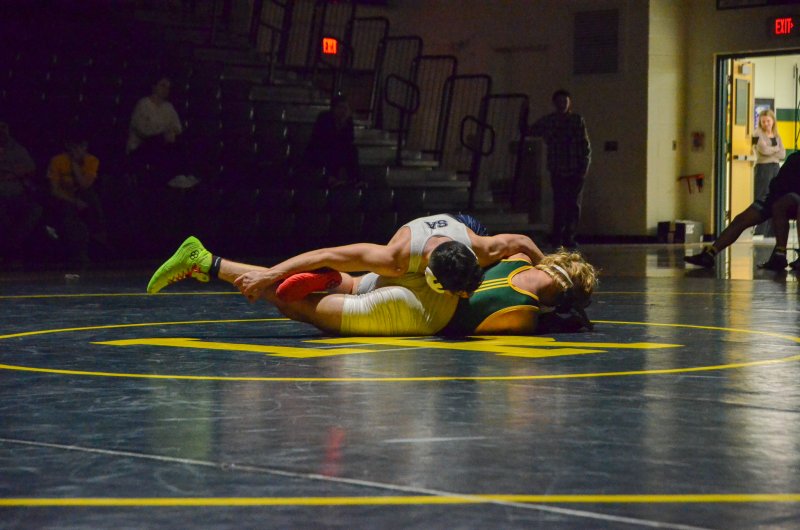 Seahawks senior Ryan Buckler tries to set up a floor move.