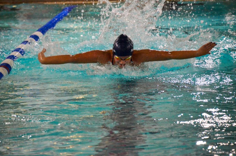 Seahawks junior Camila Figueroa spreads her wings as she wins the the butterfly.