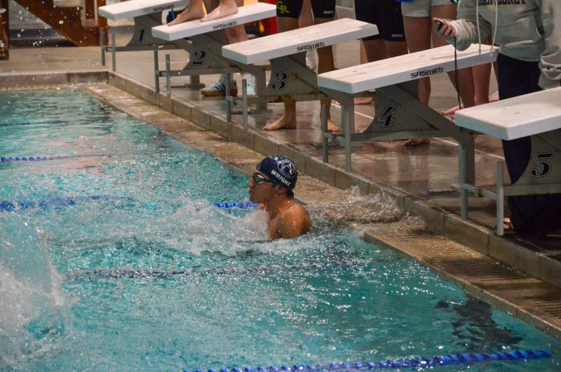 Believe it or not, Christian Wright had to come from behind to win the 200 freestyle relay by such a large margin.