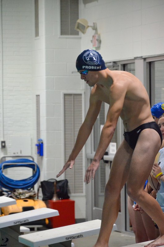 Seahawks senior Keiran Probert loads up the springs.