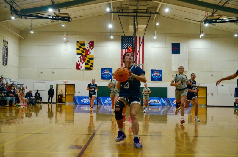 Seahawks junior Bella Zorn finishes a fast break.
