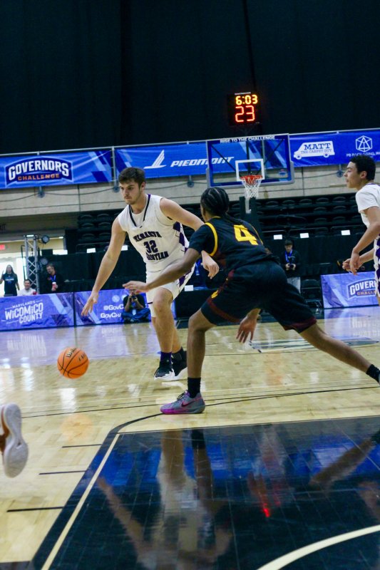 Royals senior Andrew Collins works on the outside.
