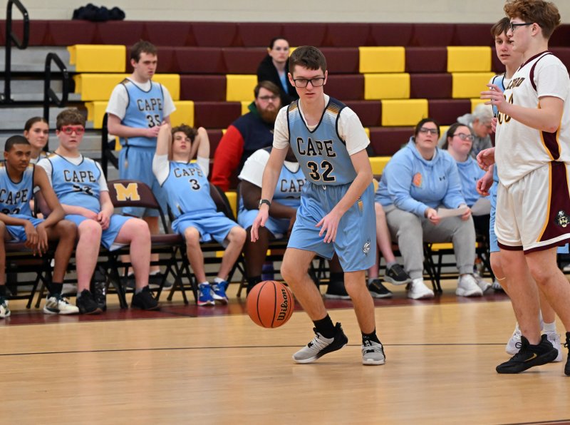 Cape freshman Cullen Oliver looks to drive to the paint.