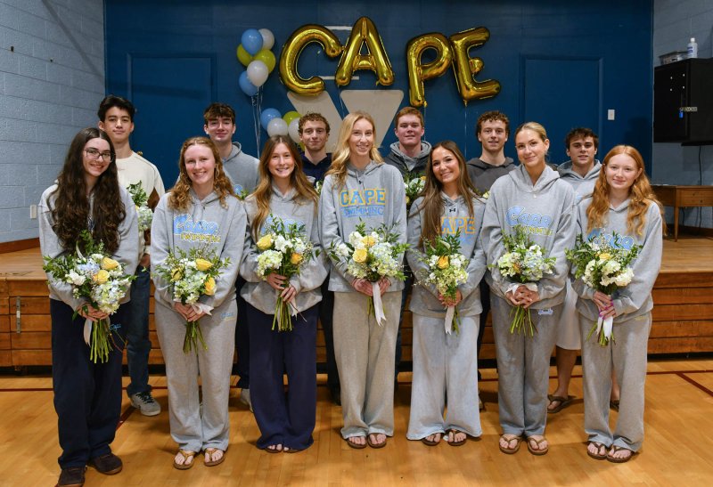 The Cape Class of 2026 comprises (l-r) Gianna Razze, Brooks Leonhartt, Kacey Calloway, Nolan Moore, Delilah Rohls, Kyle Green, Leah Sullivan, John Keys, Sidney Caldwell, Kolby Green, Norah Block, Ryan Morgan and Riley Cathcart. DAN COOK PHOTOS