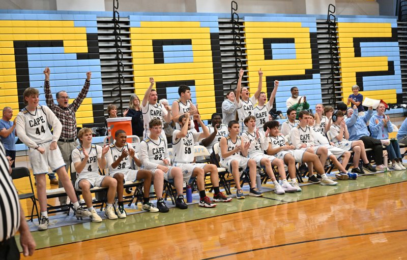 The Cape bench reacts to a made basket.