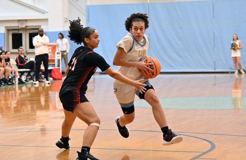 Cape senior guard Erinn Rodriguez drives to the paint.
