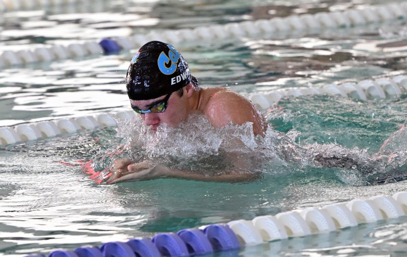 Cape sophomore Jaxen Edwards wins the individual medley with a time of 2:05.04.