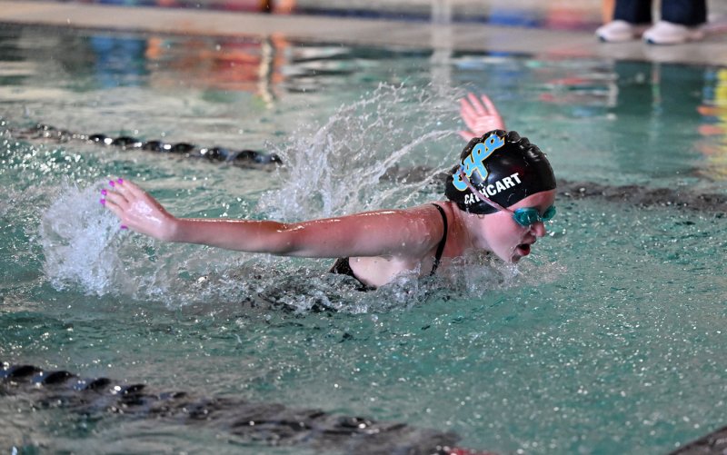 Cape senior Rylie Cathcart swims the butterfly.