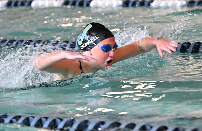 Cape freshman Sara Caldwell wins the 200 individual medley with a 3:00.44.