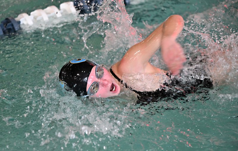 Cape senior Dilyla Rohls swims the 100 free.