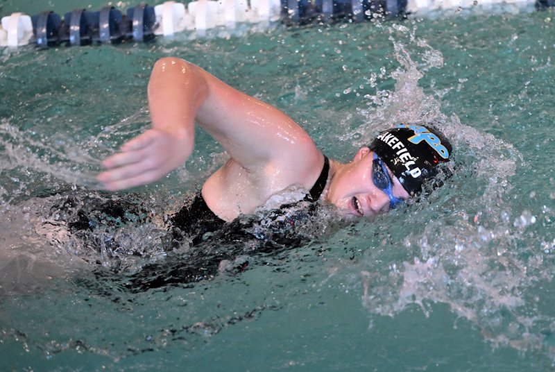 Sophomore Sadie Wakefield swims the 200 freestyle.