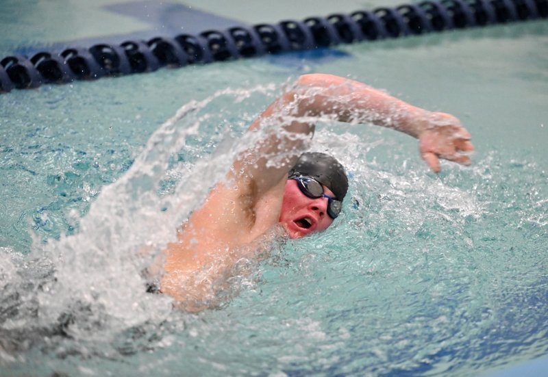 Sophomore Marshall Keys swims the 50 free for the Vikings.