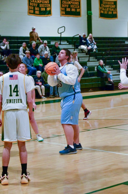 Vikings junior Austin Hastings has a look in close.