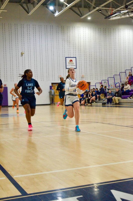 Sussex Academy sophomore Reilly Mobilia looks up as she gets up.