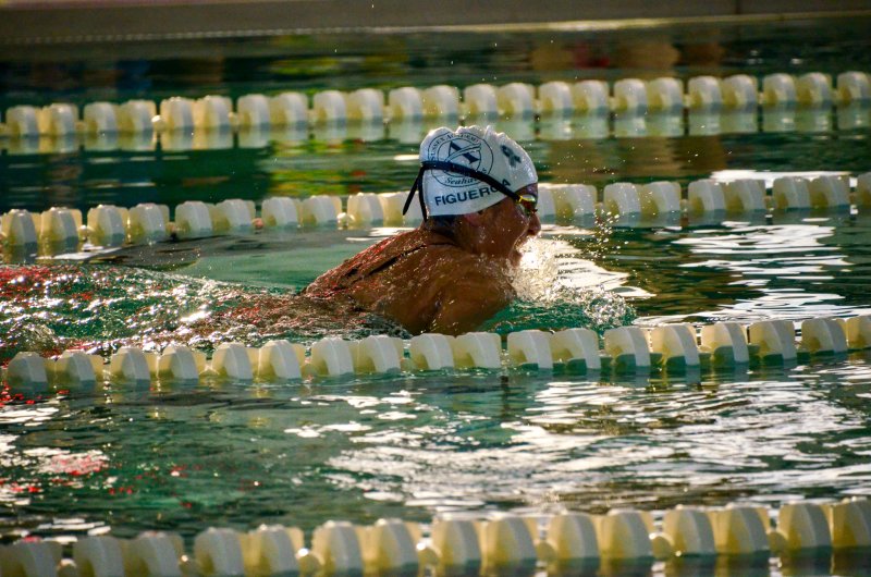 Seahawks junior Camila Figueroa surfaces during the butterfly.