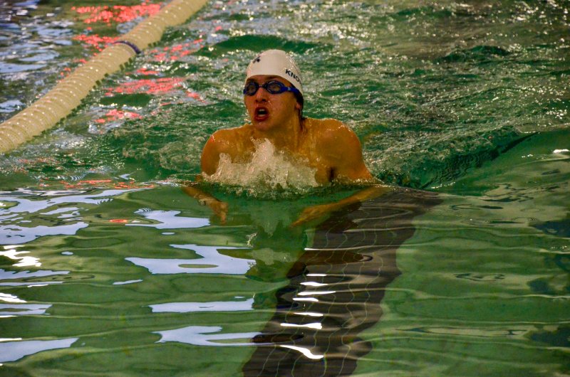 Sussex Academy freshman Reed Knowlton propels himself forward.