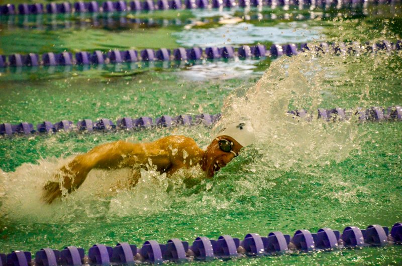 Sussex Academy senior Christian Wright gave his team an incredible start in the 400 freestyle relay race.