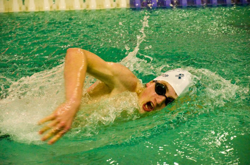 Seahawks senior Doug Kleintop swam to second place in the 500 freestyle.