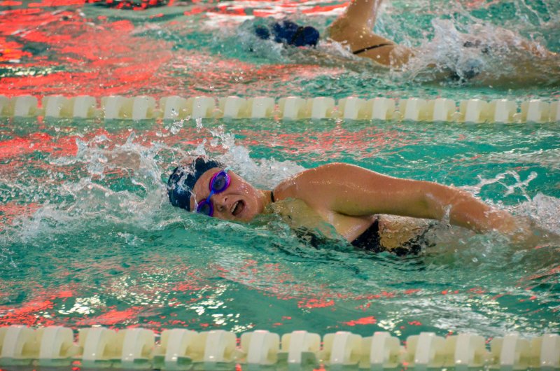 Seahawks freshman Kendall Rhodes grabs a breath.