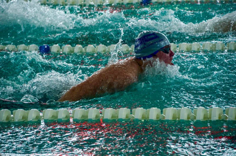 Royals junior Trax Rogers powers through during the butterfly leg of the medley relay.