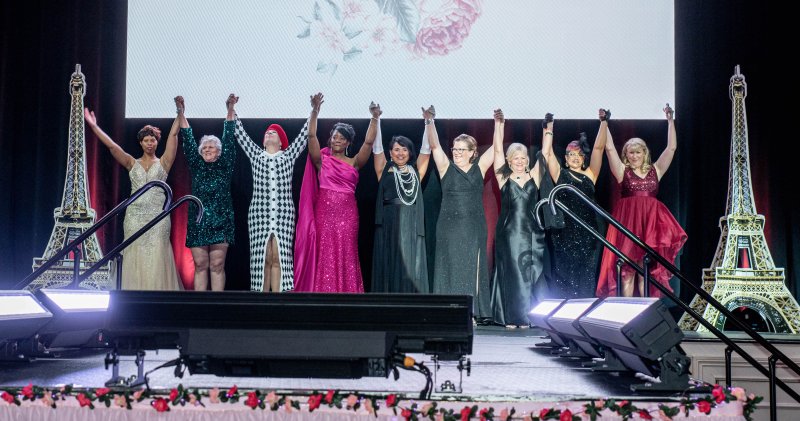 Lights of Life Gala 2025 survivor showcase participants shown are (l-r) Amanda Evans, Marianne Callahan, Karen Laitman, Janene Kahn, Rosie Rolph, Beth Bland-Denisuk, Elle Sheaffer, Veronica Pitts and Sandra Addicks. SUBMITTED PHOTO