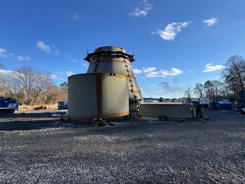 Another view of large pieces of the new Lewes water tower.