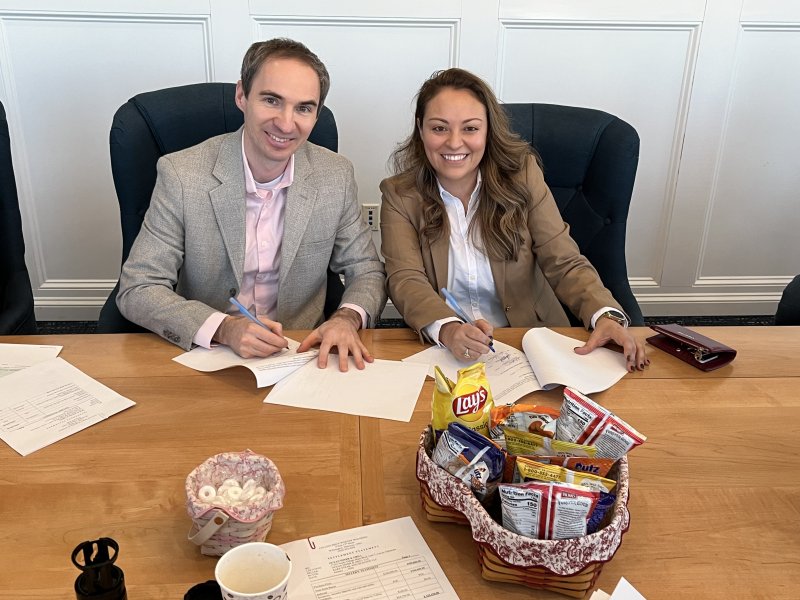 Alex Piatrou, left, and Tamara Tattersall at settlement Jan. 15. The business partners are opening Rare, a steak and seafood restaurant, in the former Ocean Grill and Bar location near Lewes. They said it is a dream to open their own restaurant, after many years working in other local restaurants. SUBMITTED PHOTO
