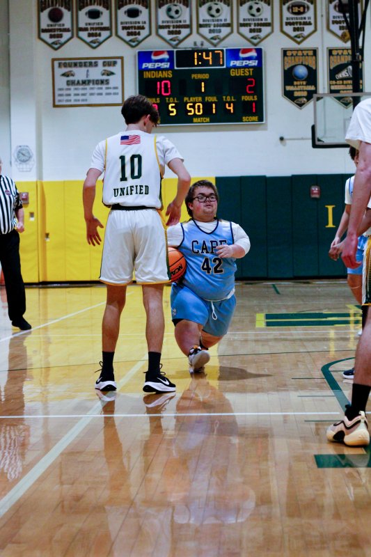 Vikings sophomore Norman Rust cruises into the paint.