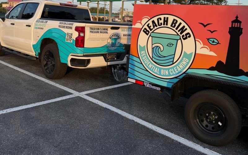 Beach Bins, launched in June 2025, provides an environmentally friendly solution for cleaning residential trash and recycling bins throughout Sussex County. SUBMITTED PHOTOS