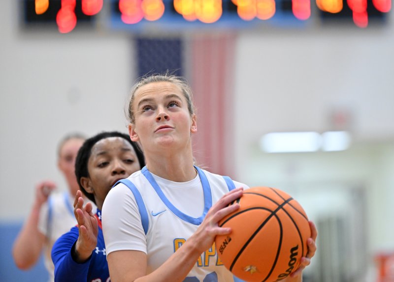 Cape junior Ally Diehl looks to go to the basket.