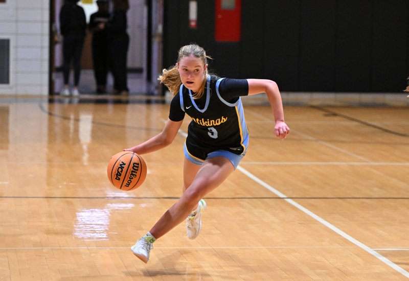 Cape junior Mairead Rishko speeds the ball up the court.