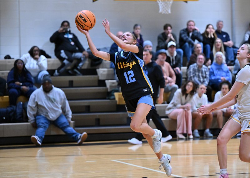 Amara Fruchtman hits a shot in the last few seconds.