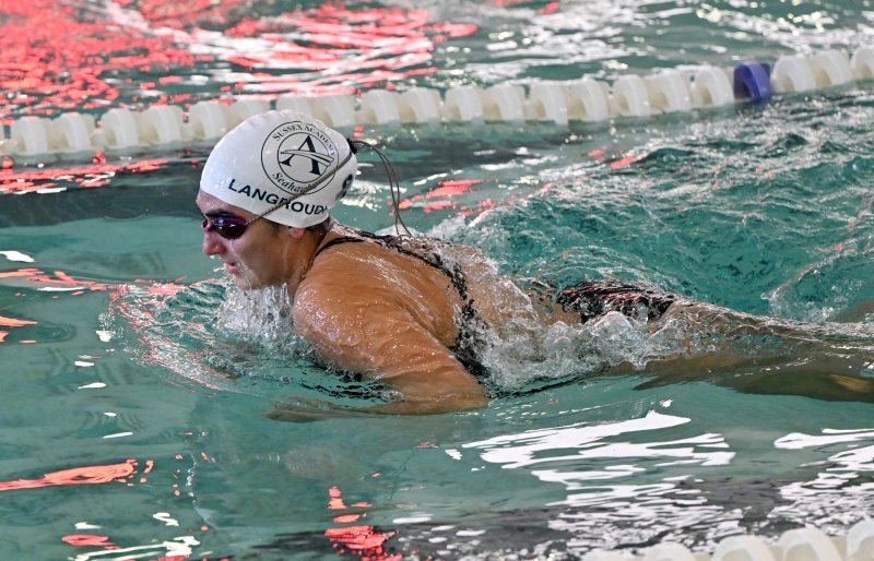 Sussex Academy senior Kimia Langroudi swims the medley relay.
