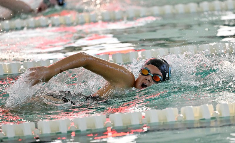 Cape junior Angie McCarthy swims the 100 free.