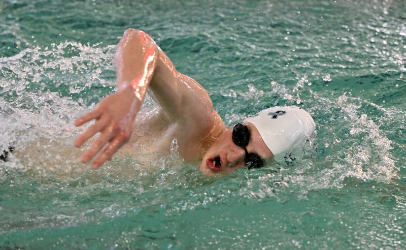 Sussex Academy senior Doug Kleintrop swims the freestyle.